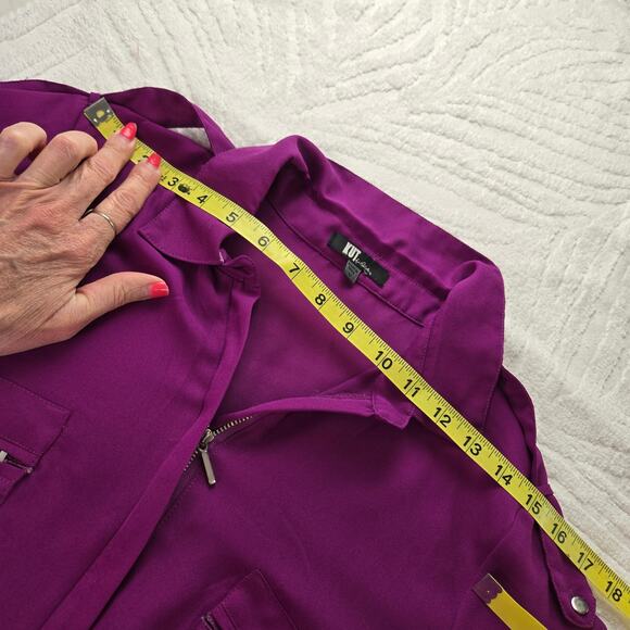 Kut from the Kloth full zip front blouse Medium purple - Picture 13 of 16